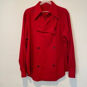 Rare Vintage‎ 100% Wool Red Western Cowboy Rodeo Rockabilly Shirt XL